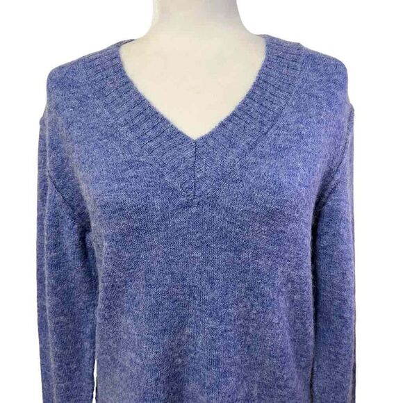 Magaschoni Women's Blue Wool Alpaca Blend V-Neck Sweater Size XS - Picture 2 of 10